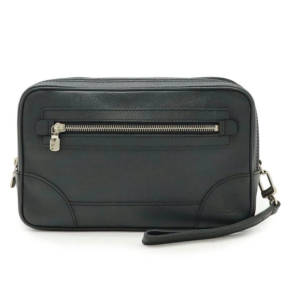 LOUIS VUITTON Taiga Pavel Shoulder Bag Leather Ardoise Black
